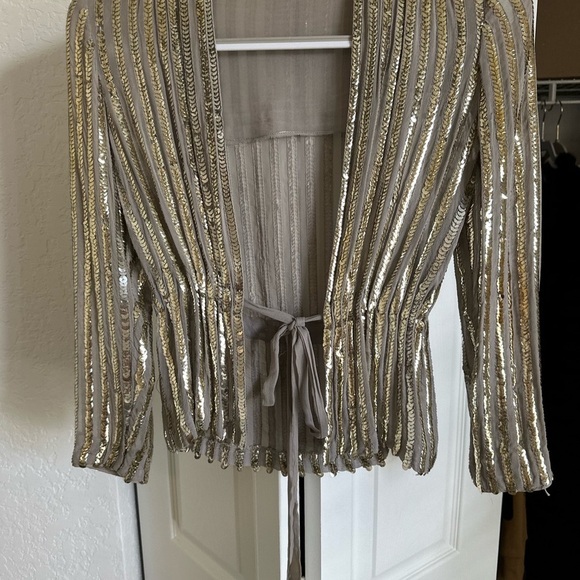 1960s Vintage 💯 % Silk  w Sequins jacket - Picture 5 of 12